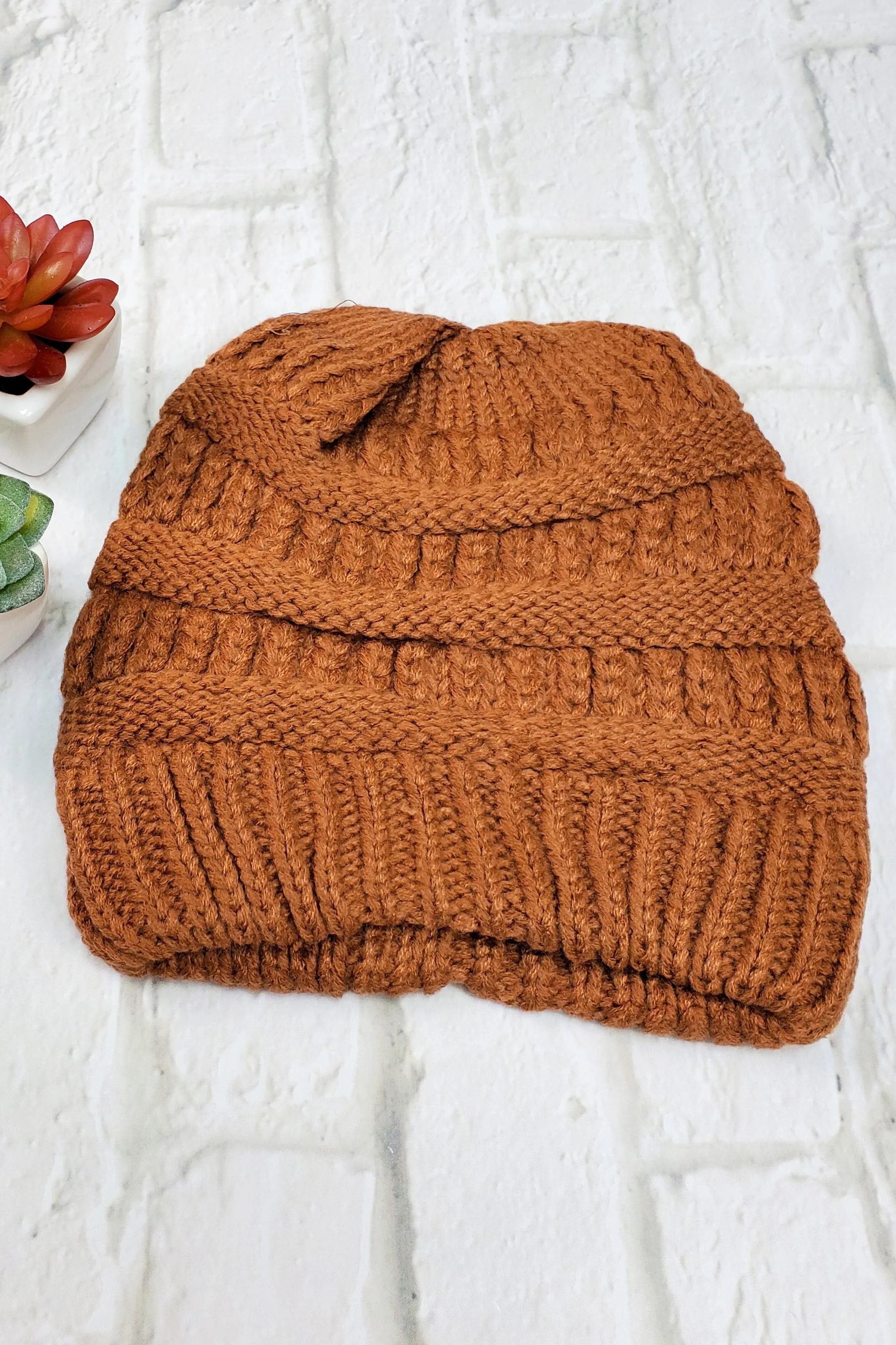 #23 Rust Ponytail Beanie