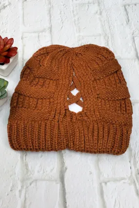 #23 Rust Ponytail Beanie