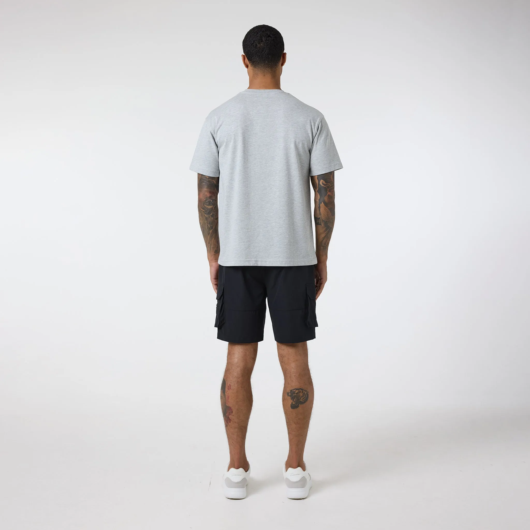 3-Pack Relaxed Fit T-Shirts | Black/Light Grey Marl/White