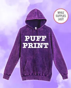 48 1-Color 3D Puff Print Cloud Purple Hoodies