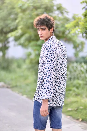 Abstract Print Shirt - White