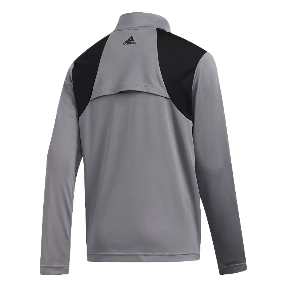 adidas Junior 3-Stripe 1/2 Zip Pullover - Grey Three