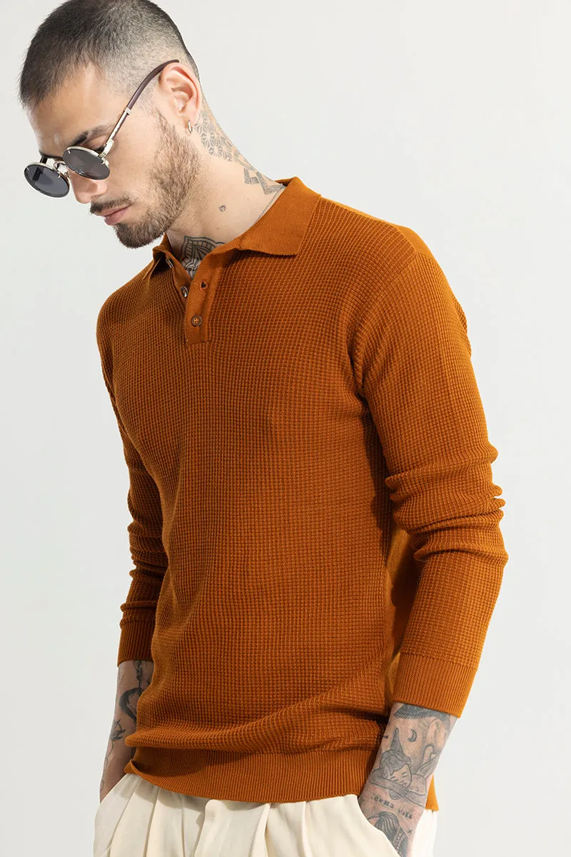 Adorn Rustic Orange Polo T-Shirt