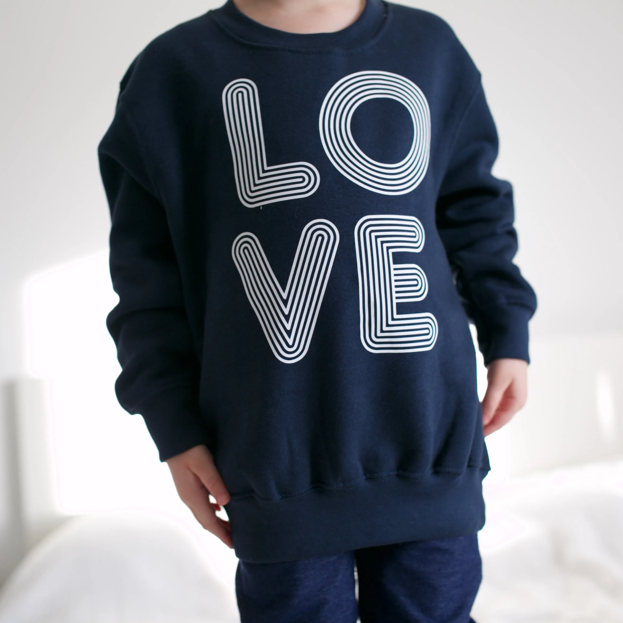 Adult & Child Navy Love sweater