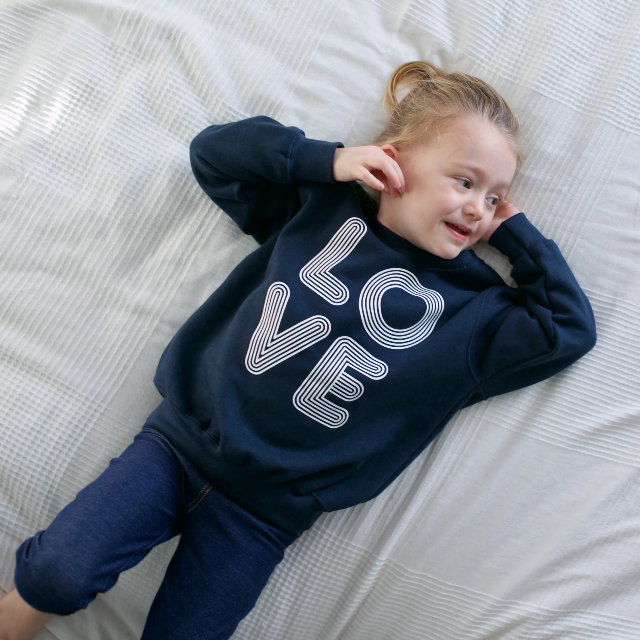 Adult & Child Navy Love sweater