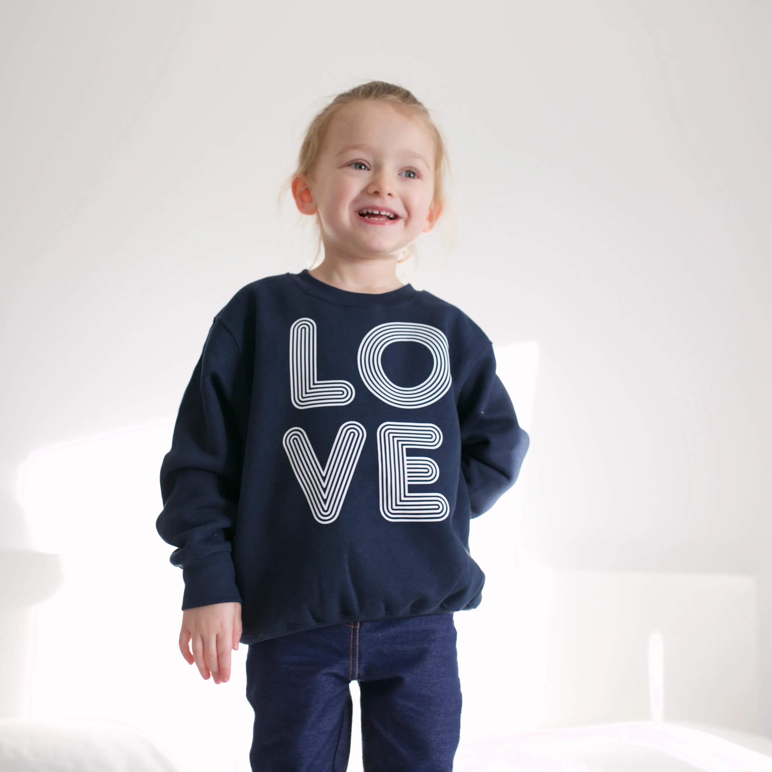 Adult & Child Navy Love sweater