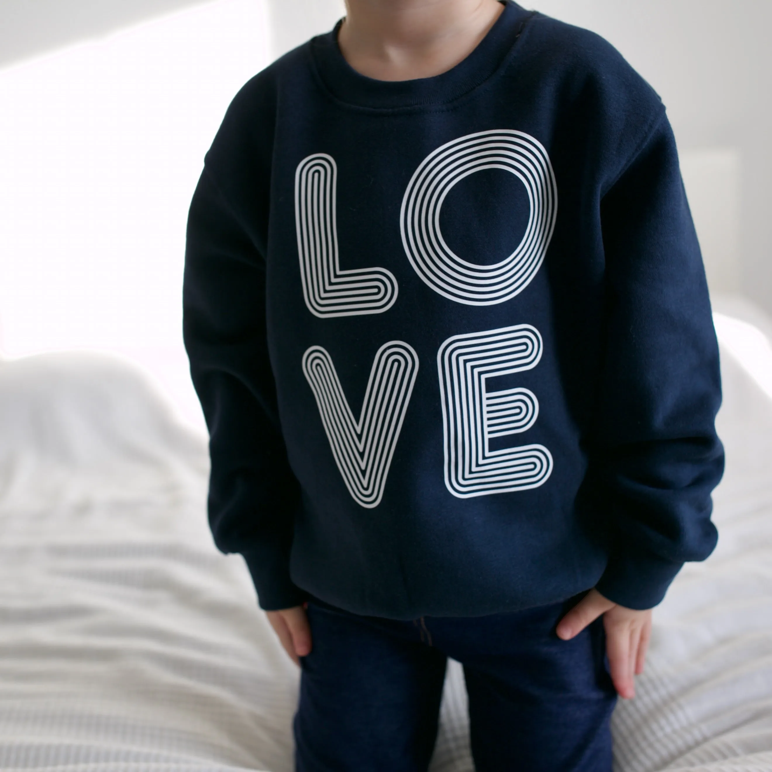 Adult & Child Navy Love sweater