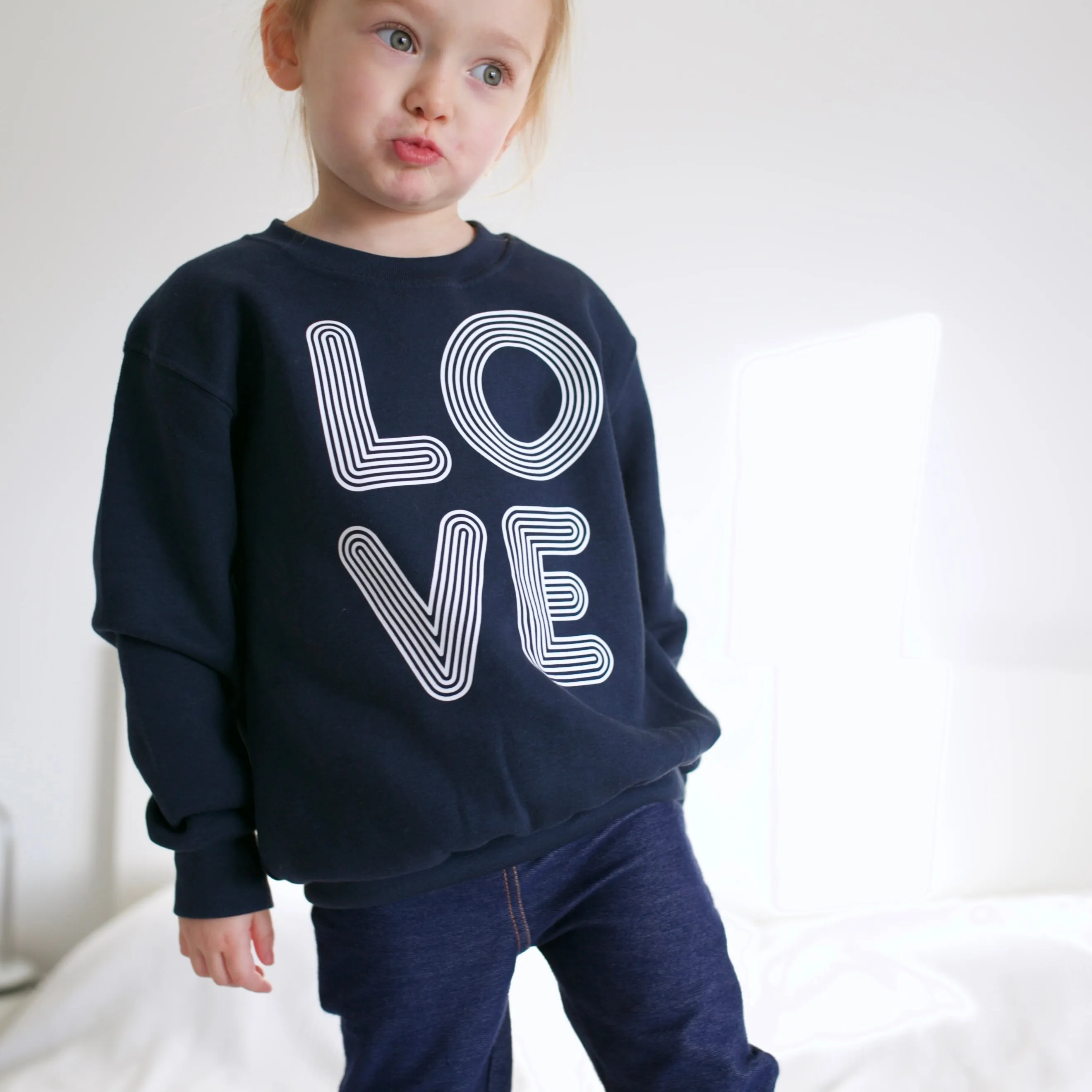 Adult & Child Navy Love sweater