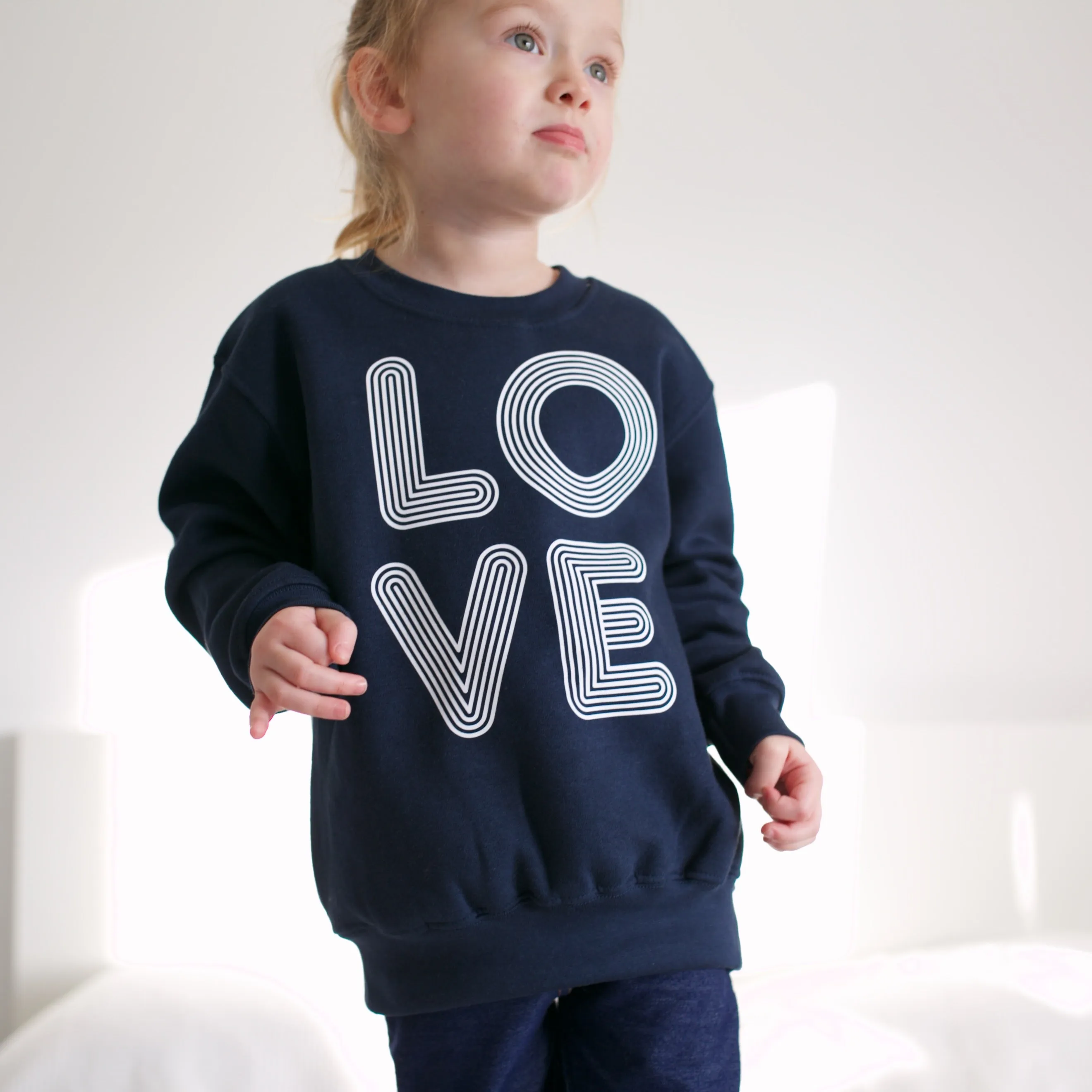 Adult & Child Navy Love sweater