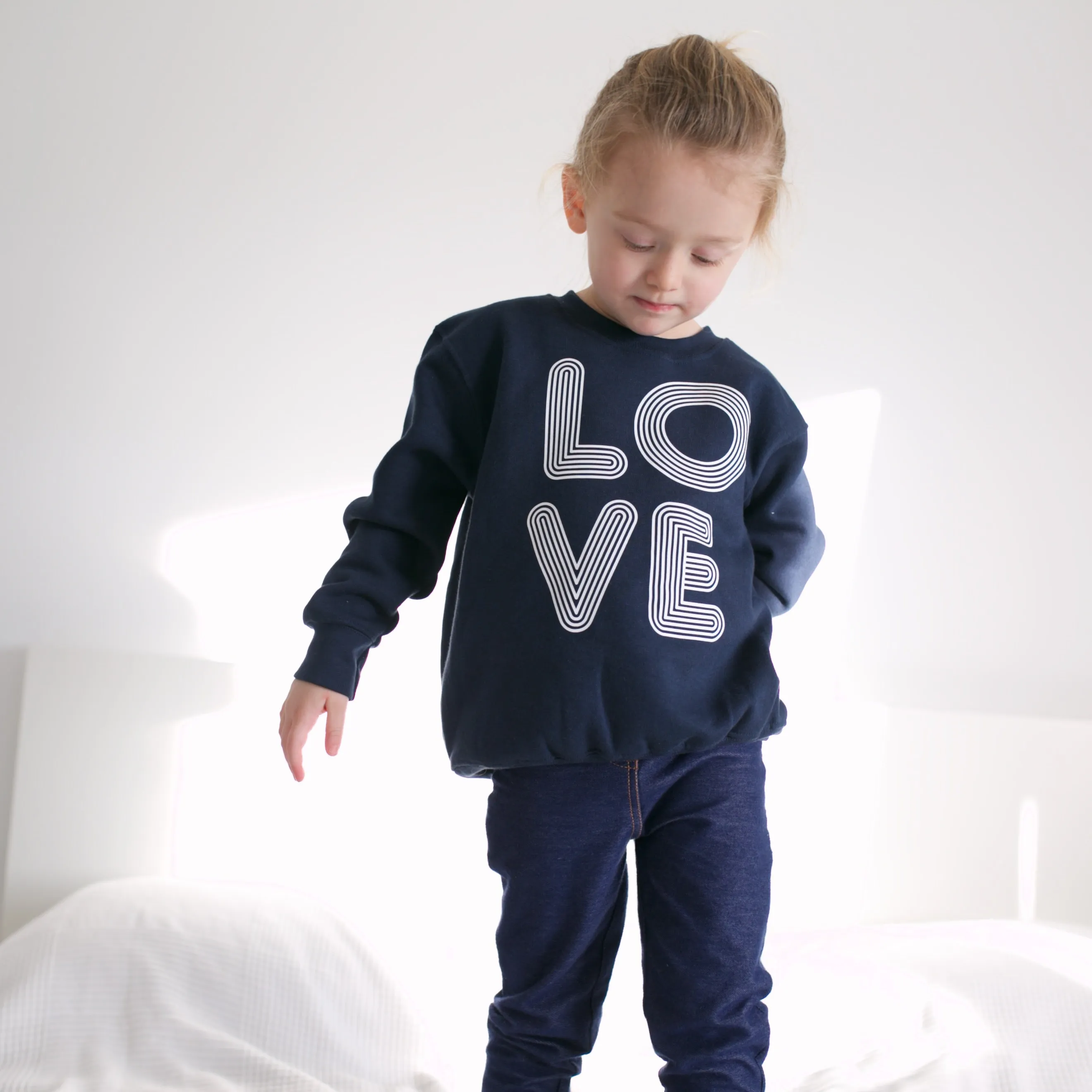 Adult & Child Navy Love sweater