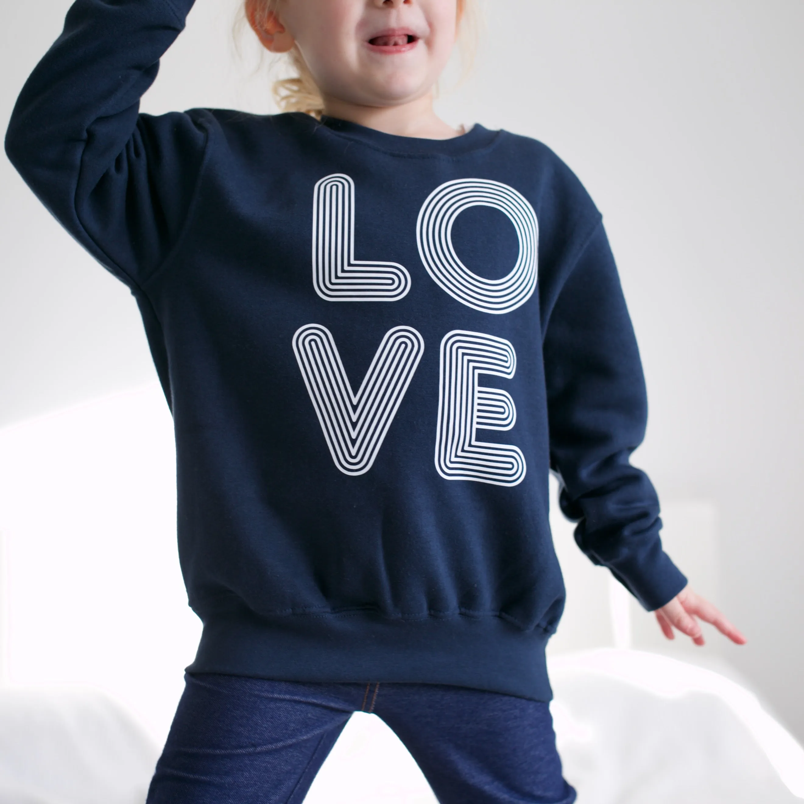 Adult & Child Navy Love sweater