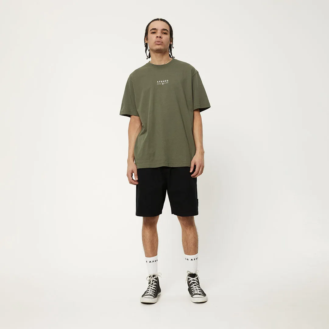 AFENDS Mens Calico - Retro Logo T-Shirt - Cypress