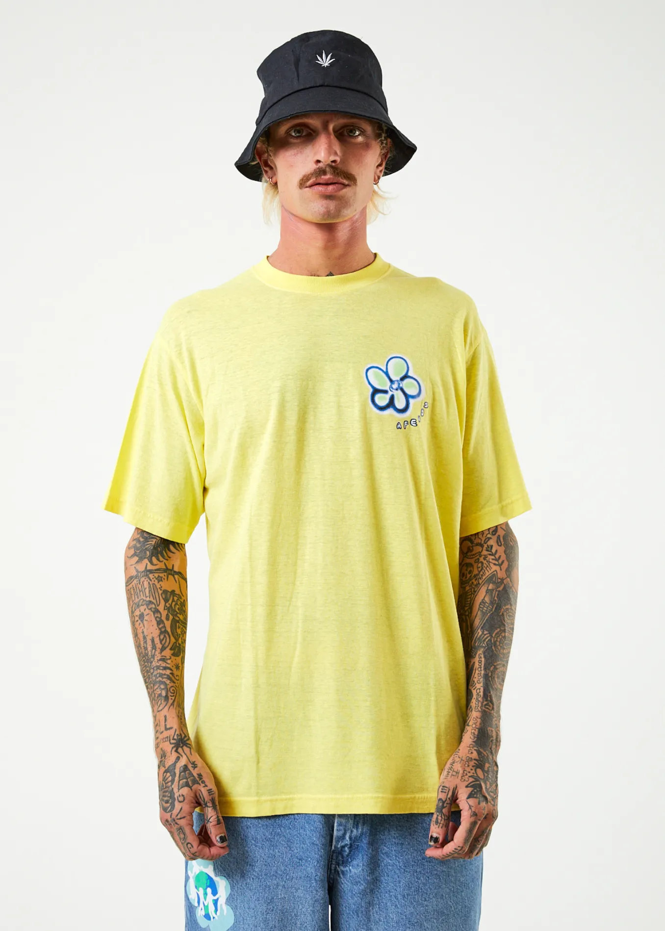 AFENDS Mens Rave - Retro Graphic T-Shirt - Lemonade