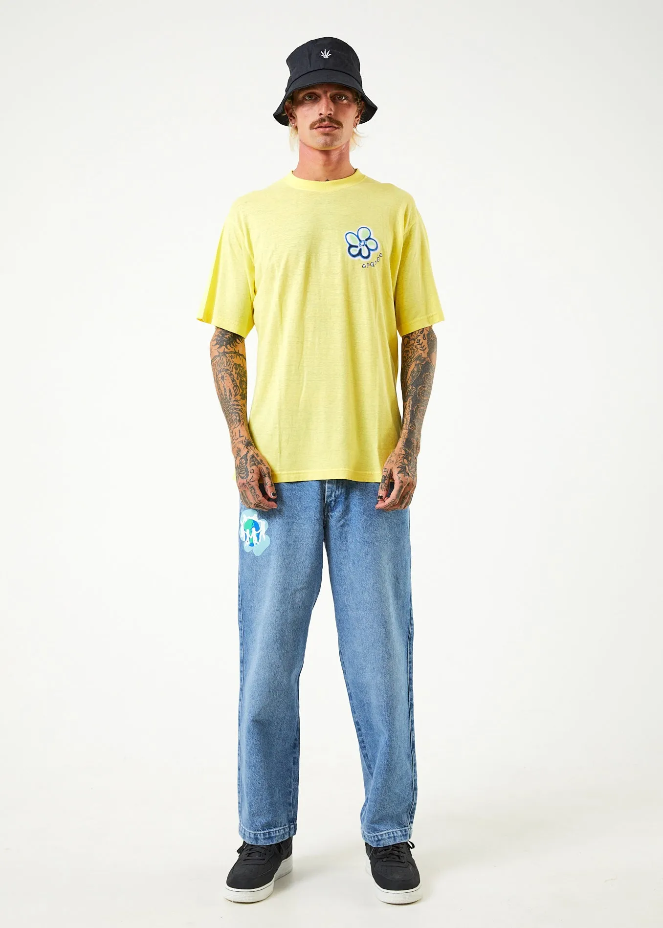 AFENDS Mens Rave - Retro Graphic T-Shirt - Lemonade