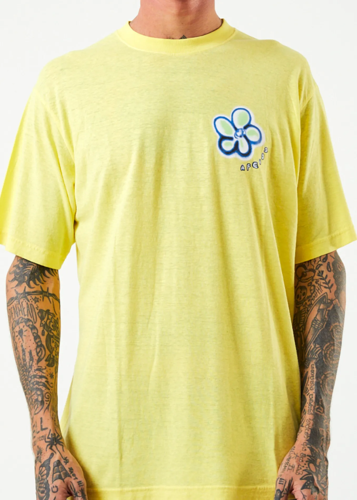 AFENDS Mens Rave - Retro Graphic T-Shirt - Lemonade