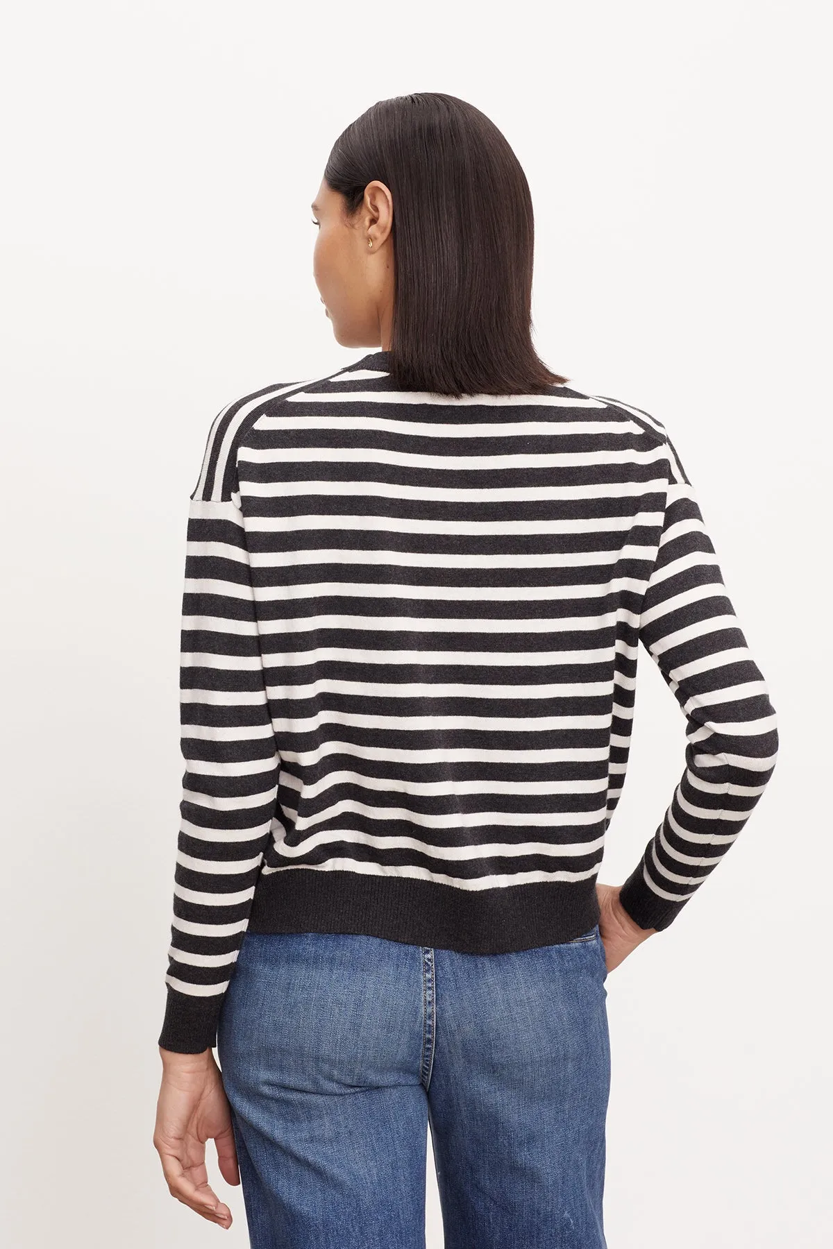 ALISTER STRIPED CREW NECK SWEATER