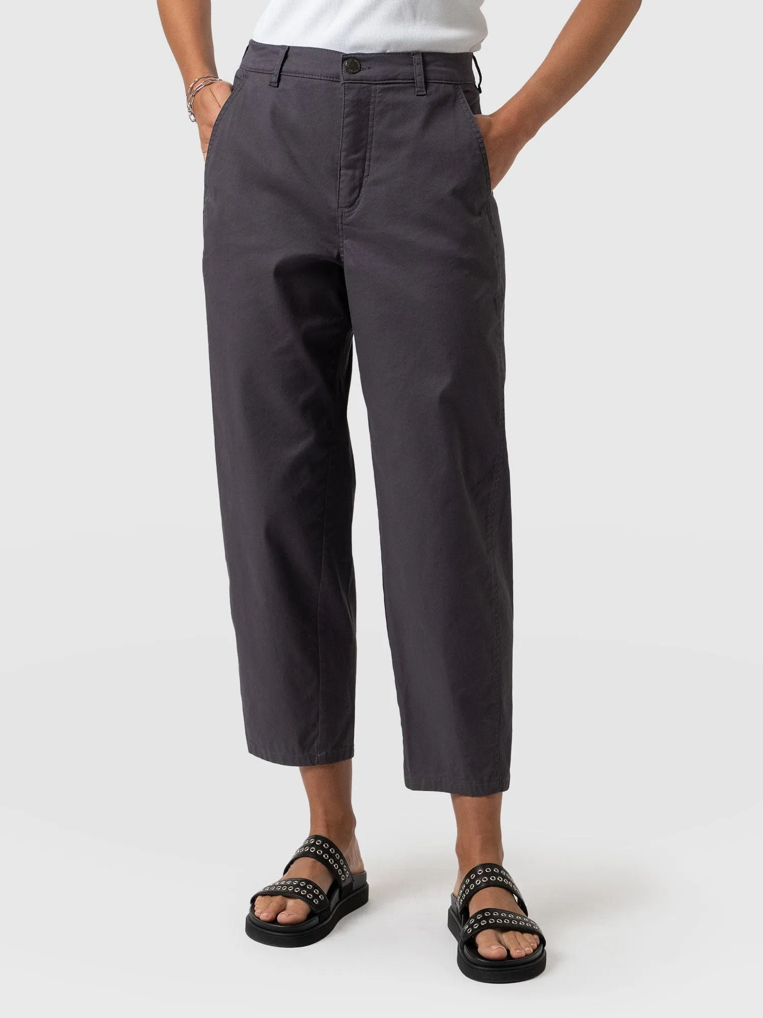 Alma Barrel Leg Chino - Charcoal