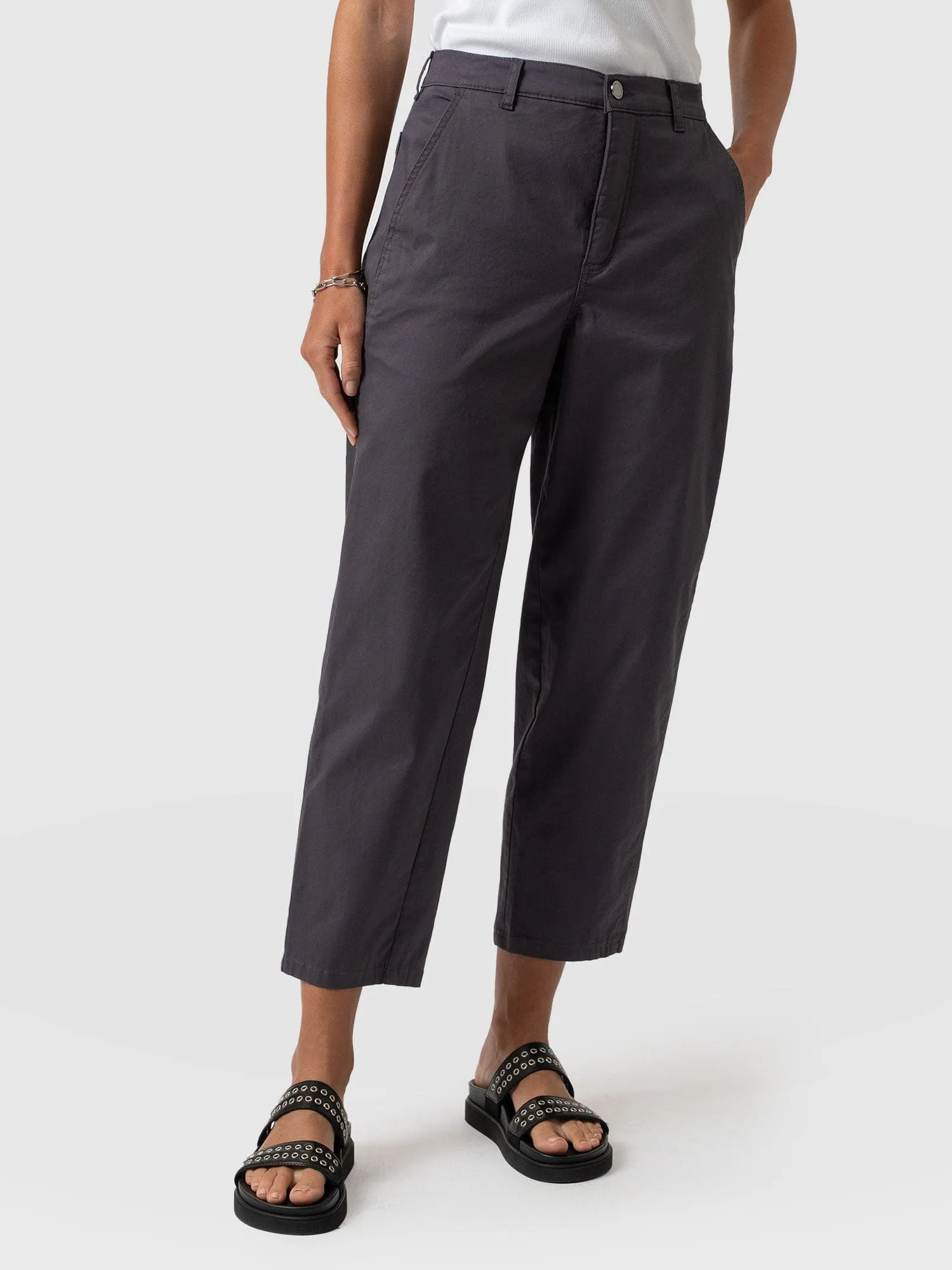 Alma Barrel Leg Chino - Charcoal