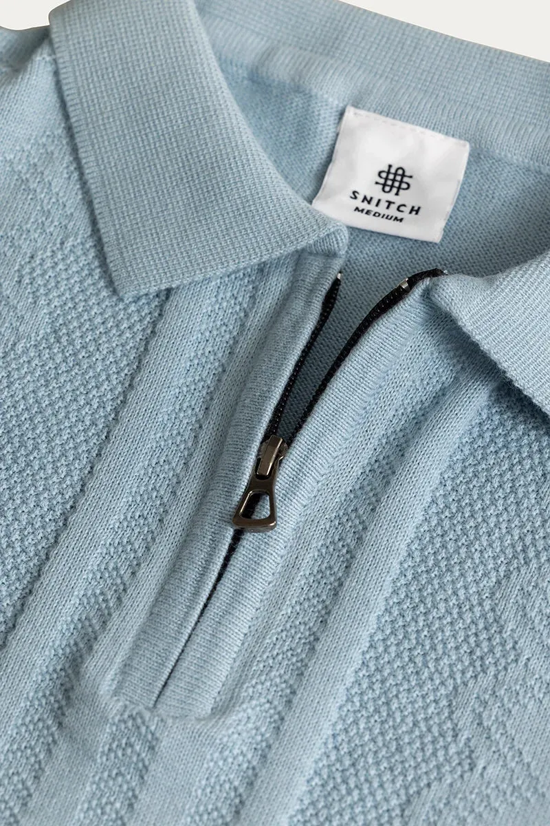 Alpine Knitted Blue Polo T-Shirt