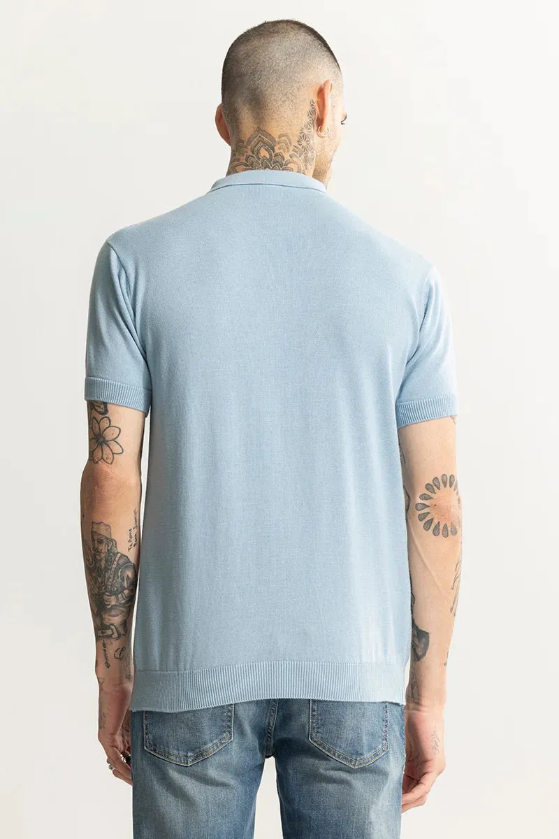 Alpine Knitted Blue Polo T-Shirt