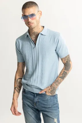 Alpine Knitted Blue Polo T-Shirt