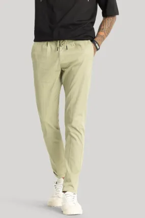 Mens Slim Fit Light Green Chinos - Angelo Collection