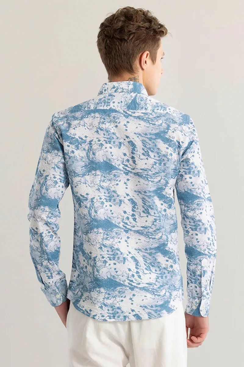 Aquarelli Abstract Powder Blue Shirt