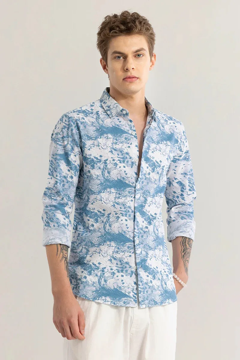 Aquarelli Abstract Powder Blue Shirt