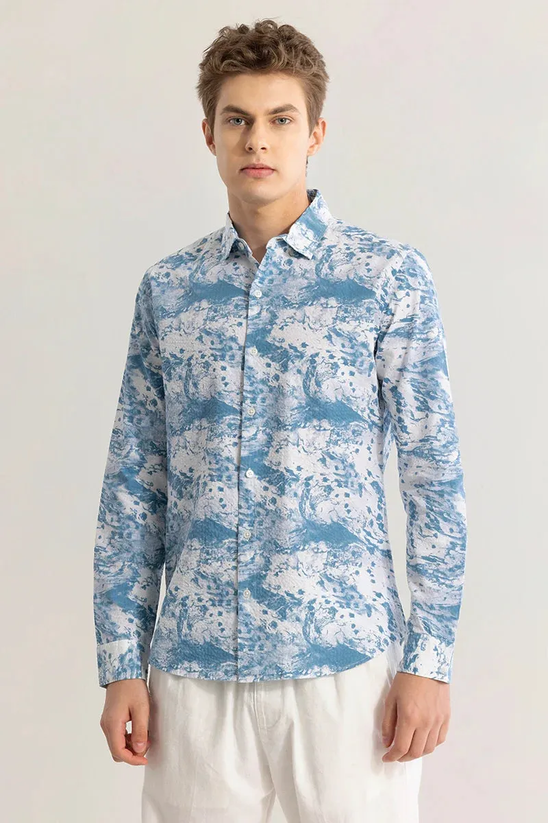 Aquarelli Abstract Powder Blue Shirt