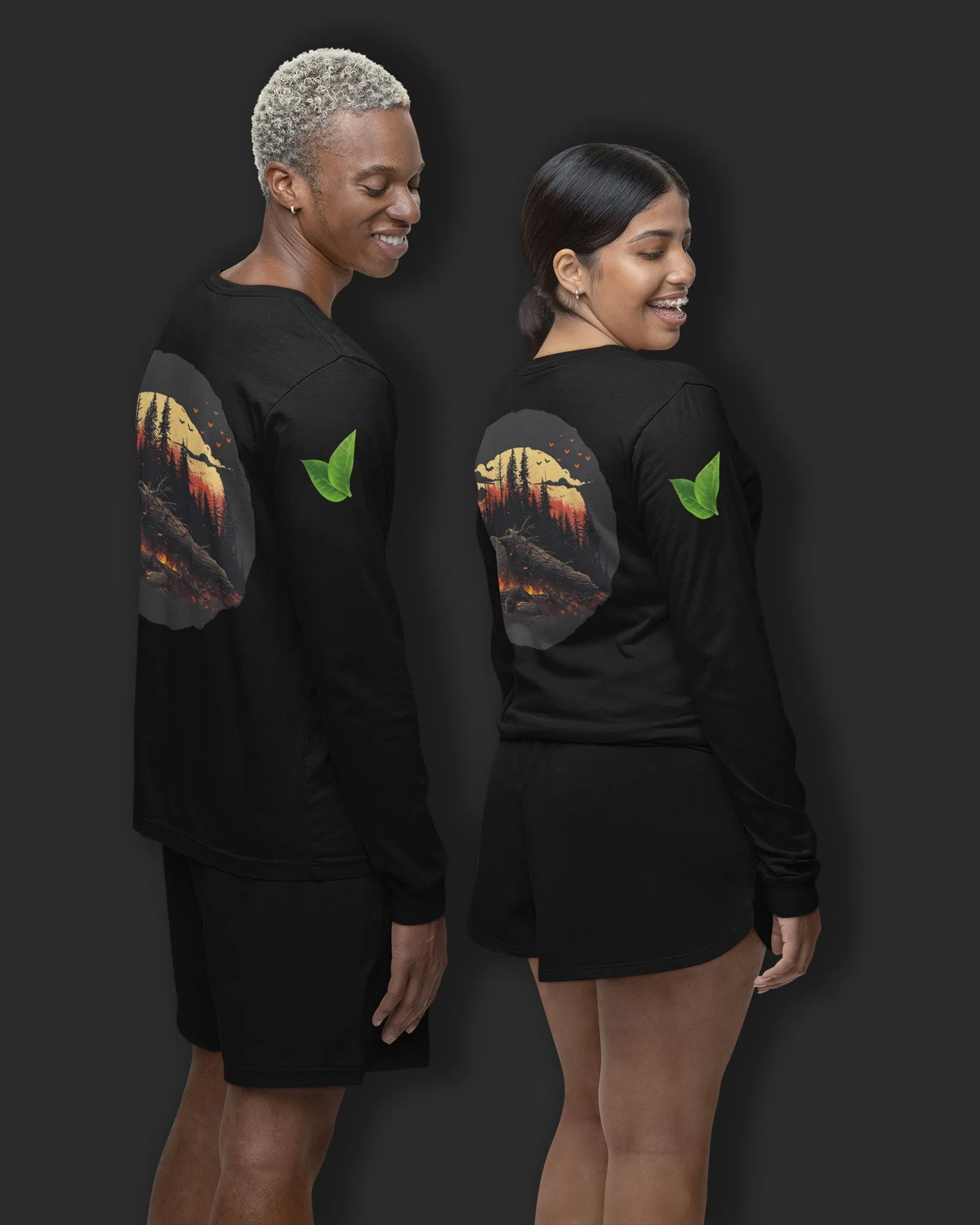 Arboreal Full Sleeves Crew Neck: Black