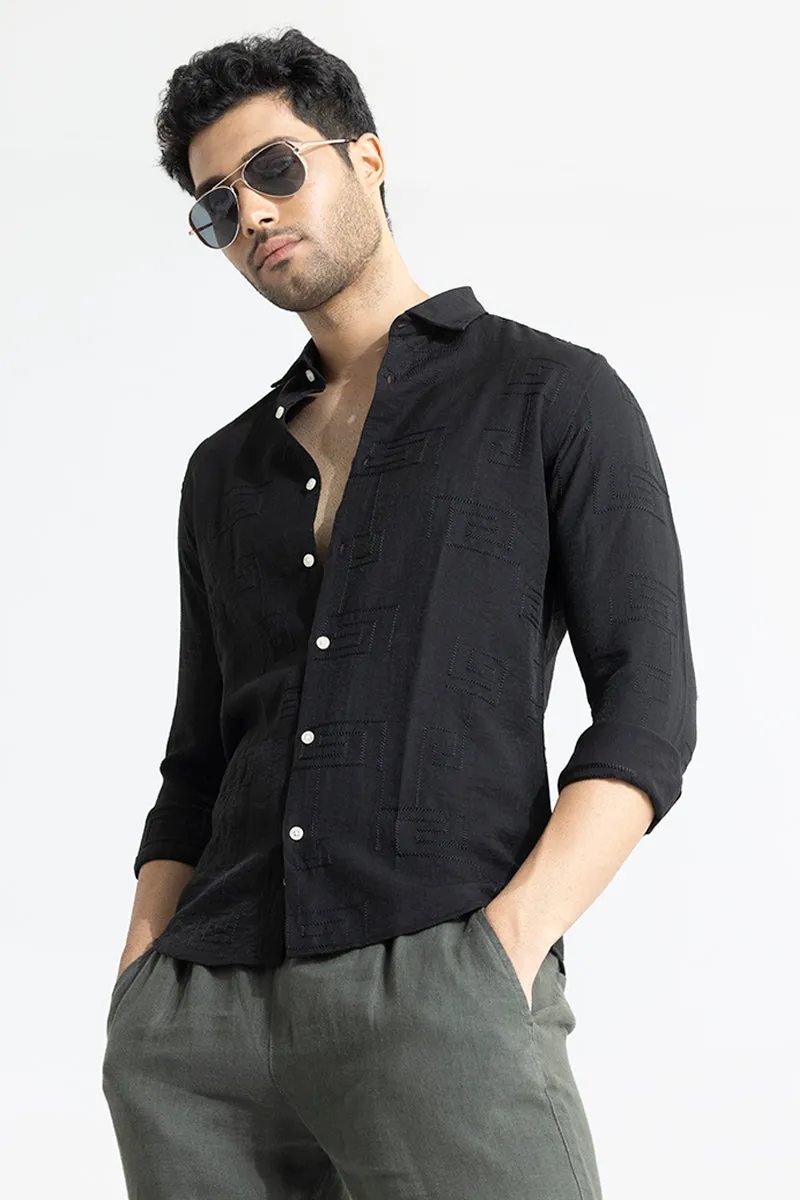 Artisanal Stitch Black Shirt