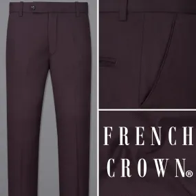 Aubergine Maroon Textured Pant