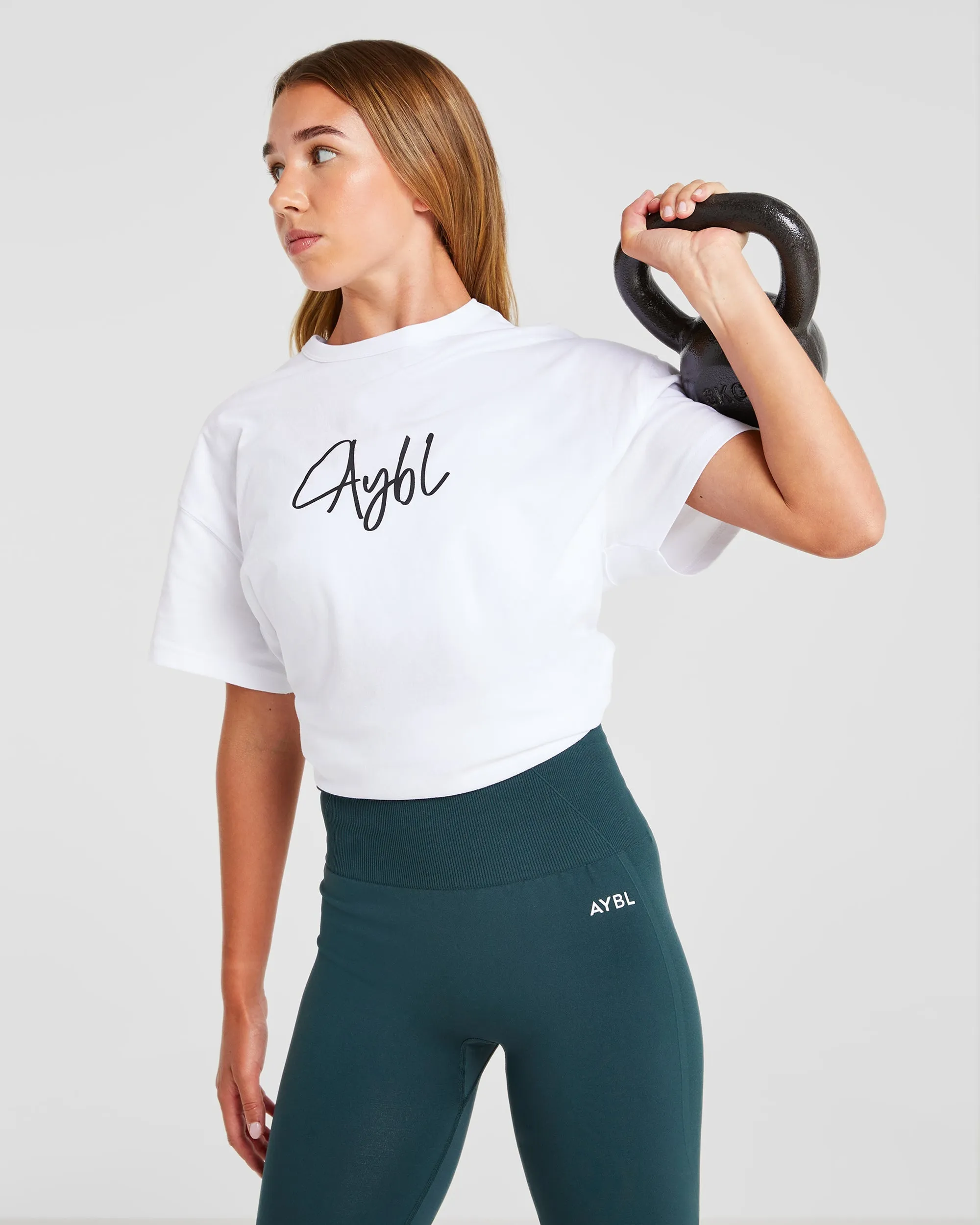 AYBL Script Oversized T Shirt - White