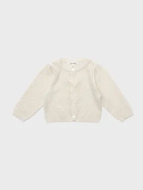 Baby Lupine Knit Cardigan Ivory