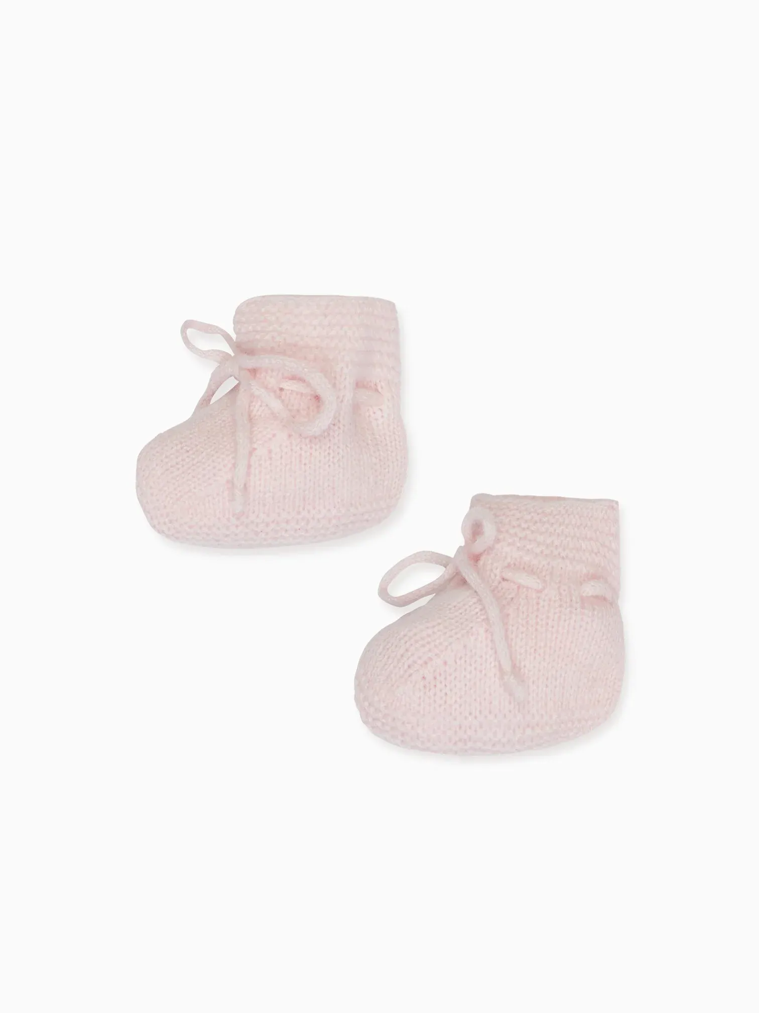 baby pink evita cashmere booties