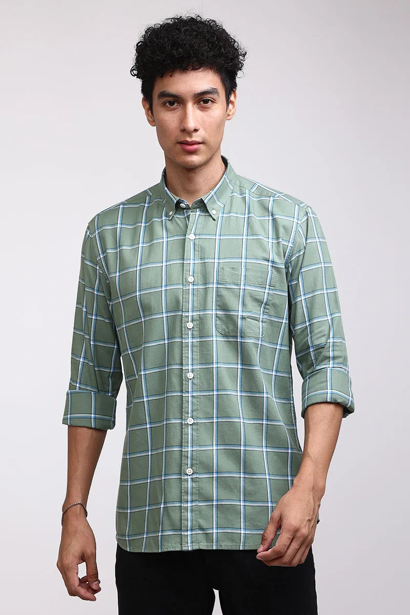 Basic Checks Green Shirt