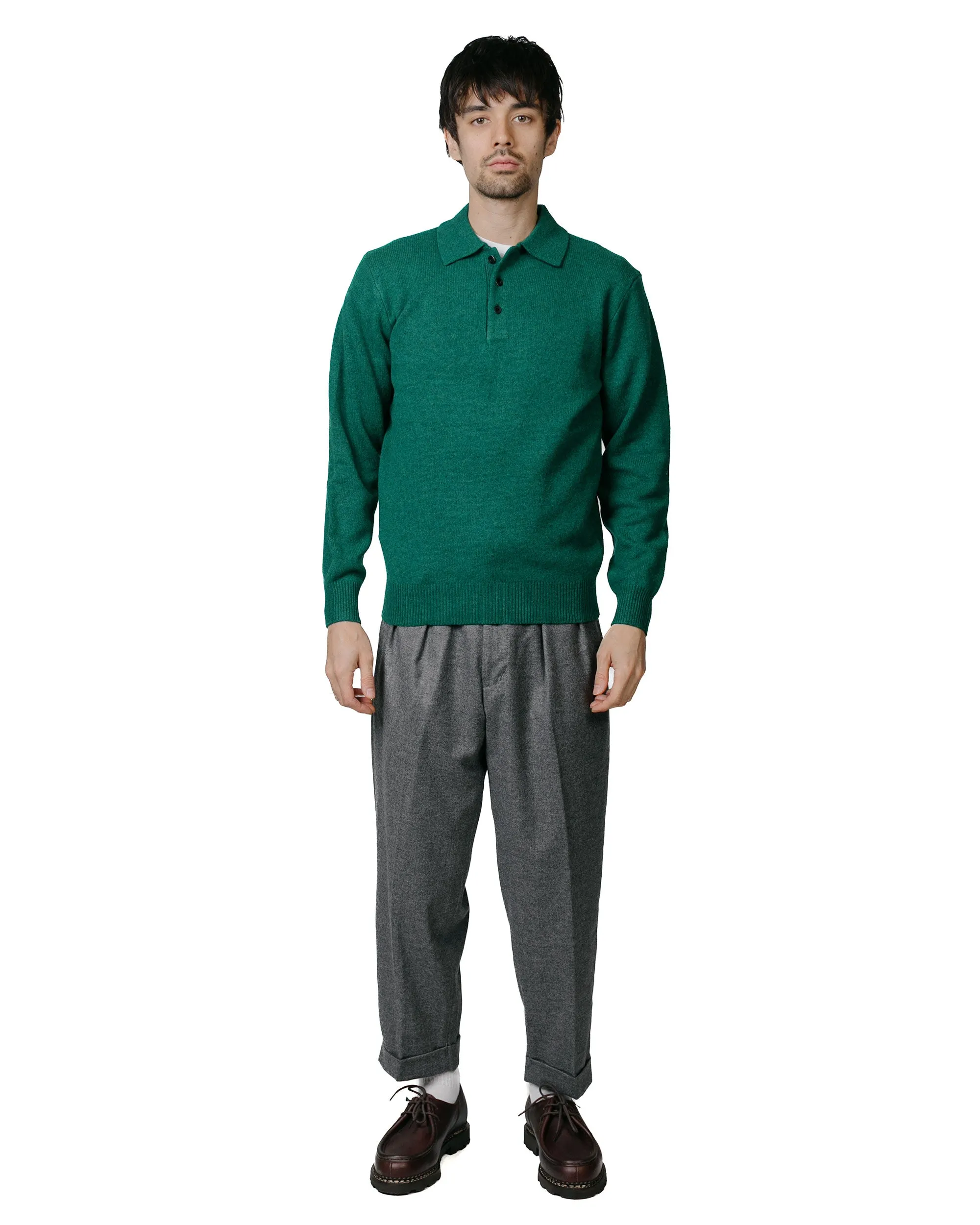 Beams Plus Knit Polo 9G Bright Green