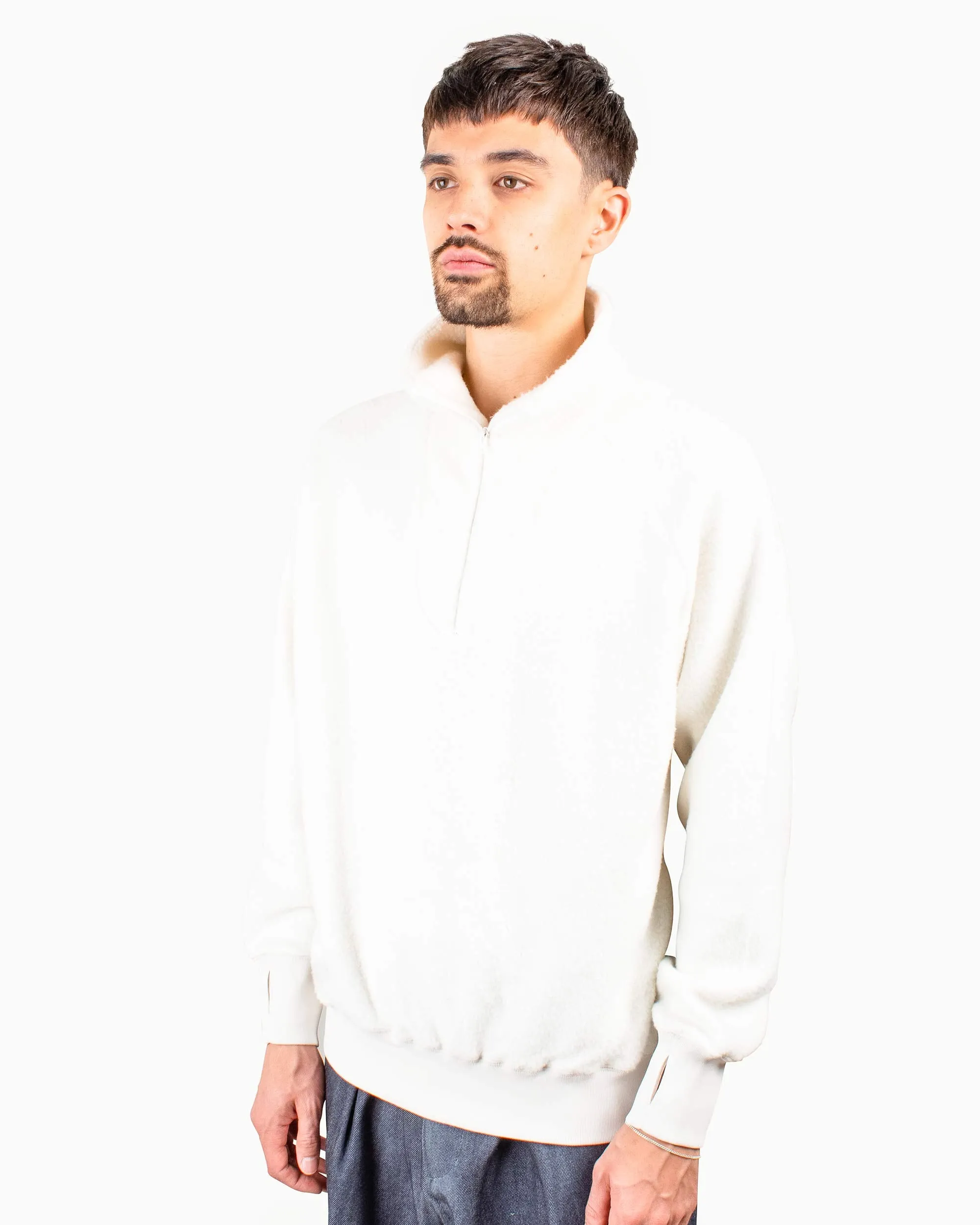 Beams Plus MIL Half Zip Fleece Off White