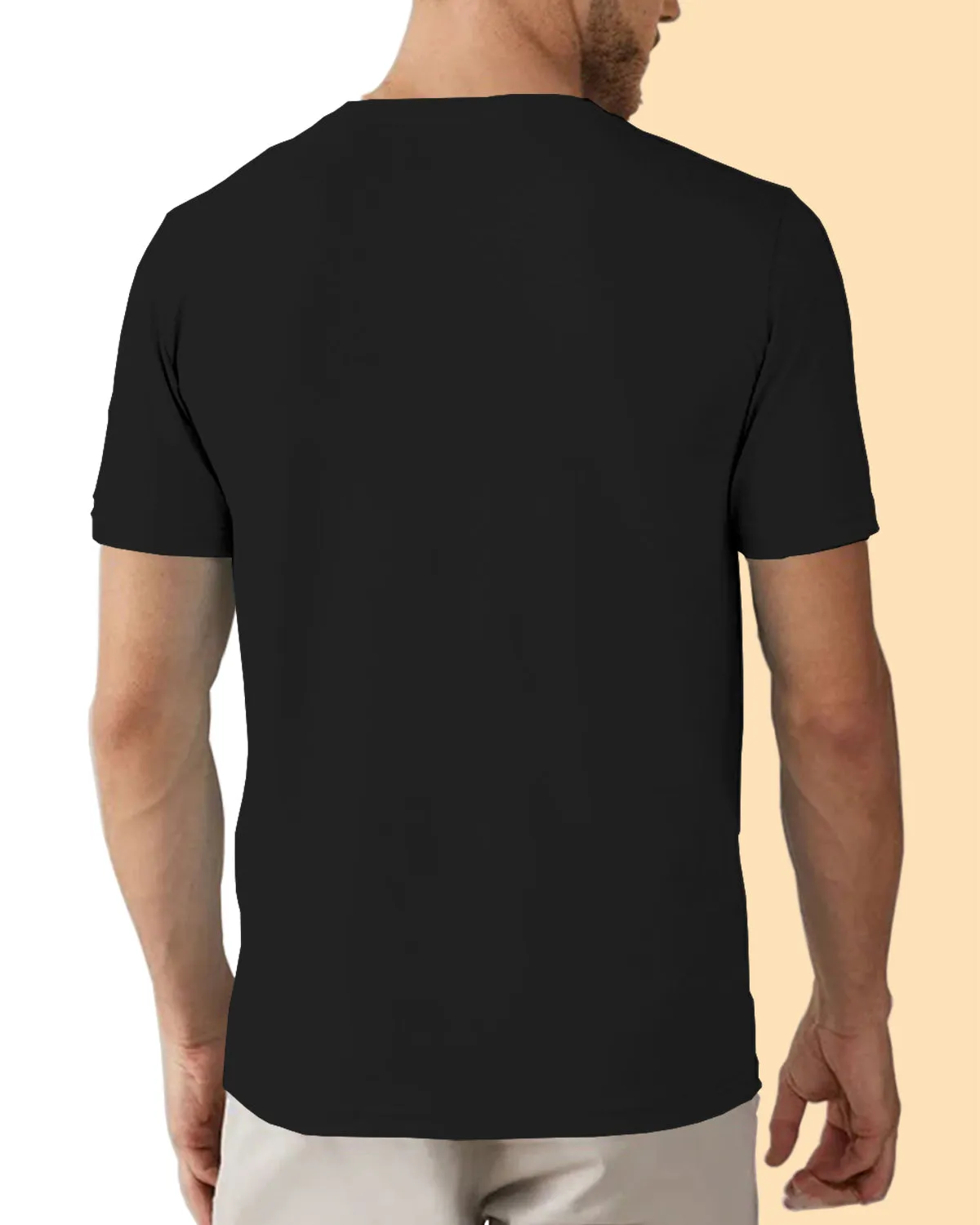 Beige & Black Half Sleeves Reversible T-Shirt (Pack of 1)