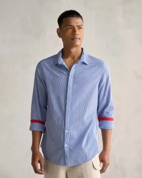 Bias Placket Shirt - Blue Checks