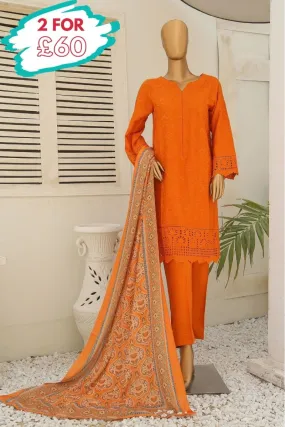 Bin Saeed Embroidered Dhanak 3 Piece Suit BIN124