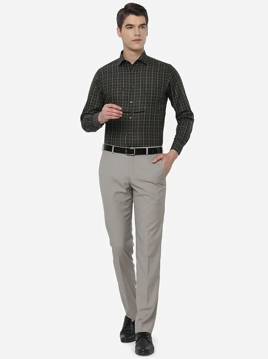 Black & White Checked Slim Fit Formal Shirt | Greenfibre