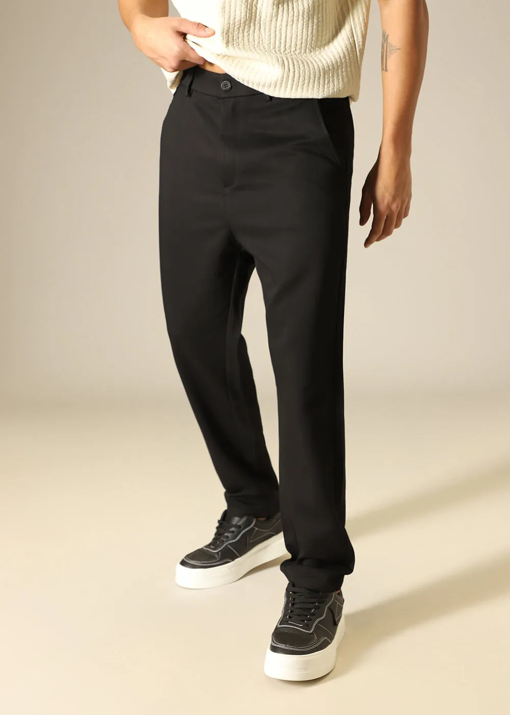 Black Regular Fit Trouser