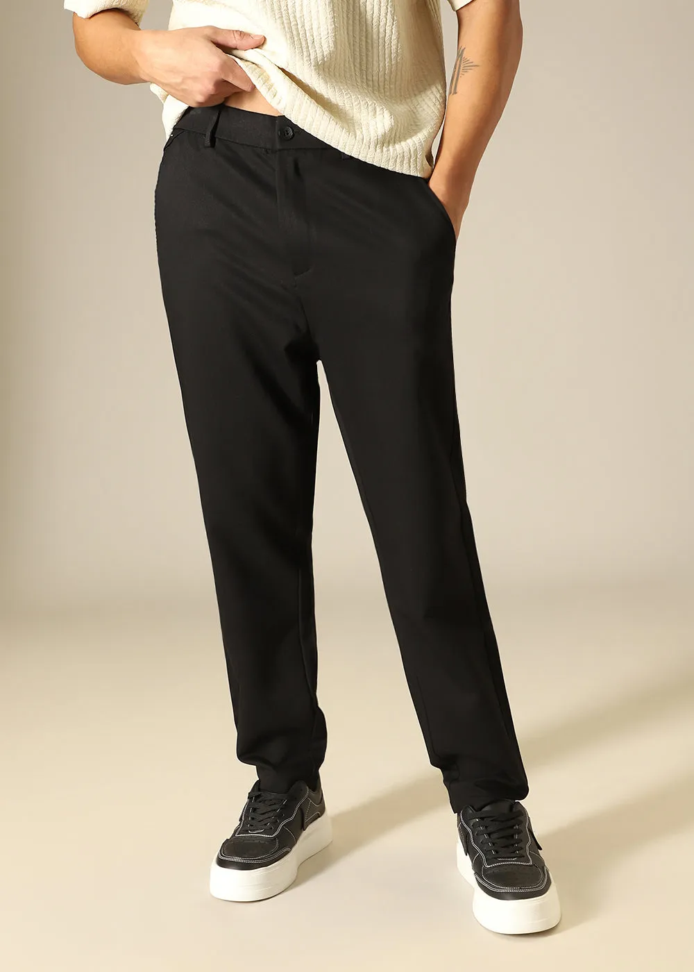 Black Regular Fit Trouser