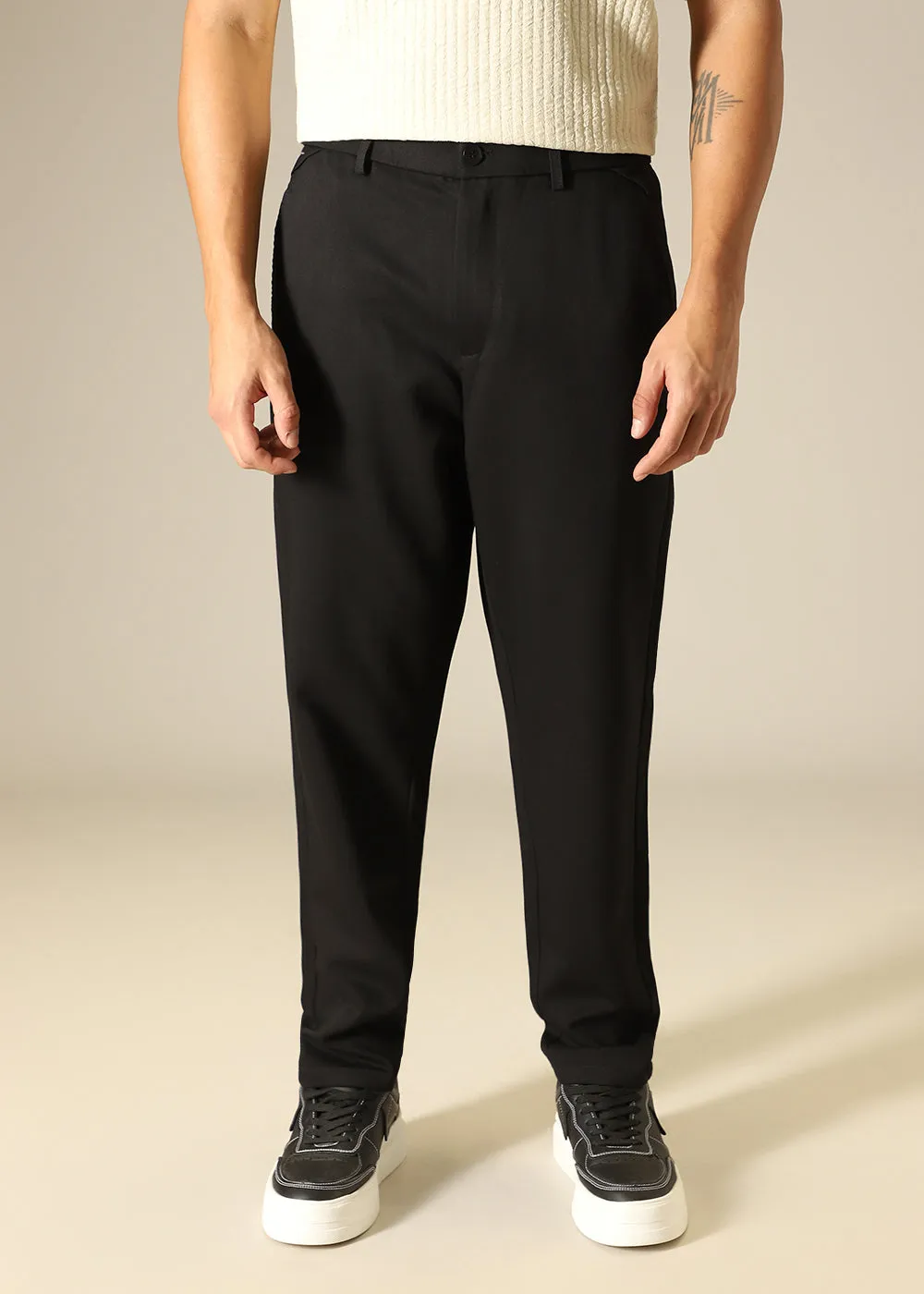 Black Regular Fit Trouser