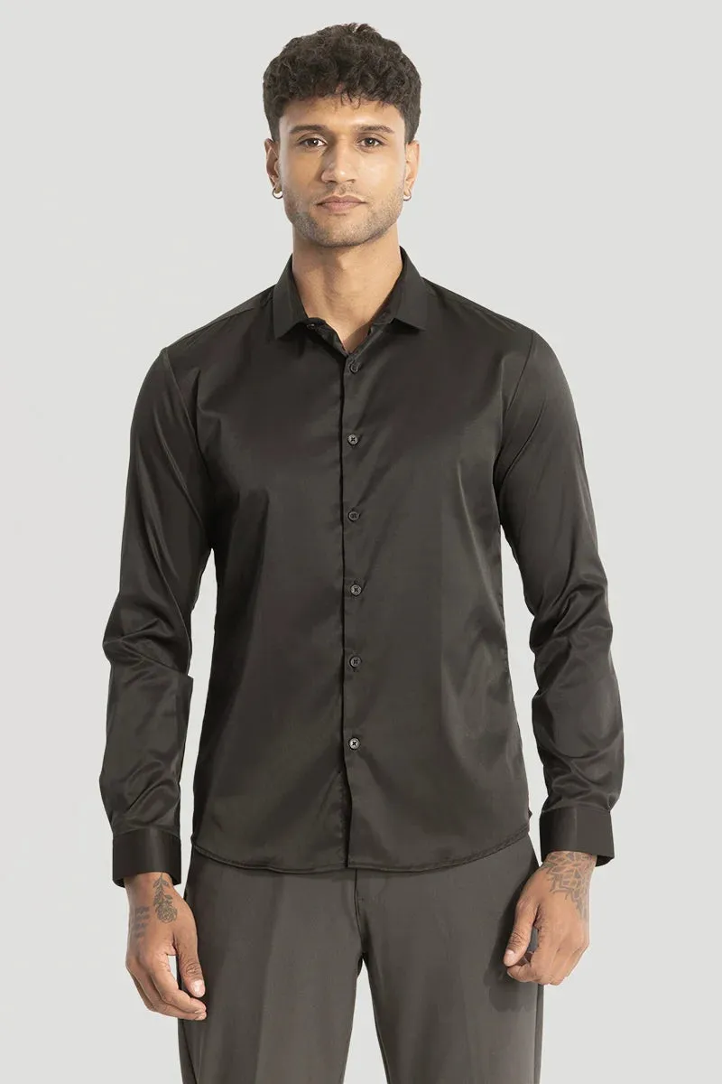 Black Slim Fit Stretch Shirt