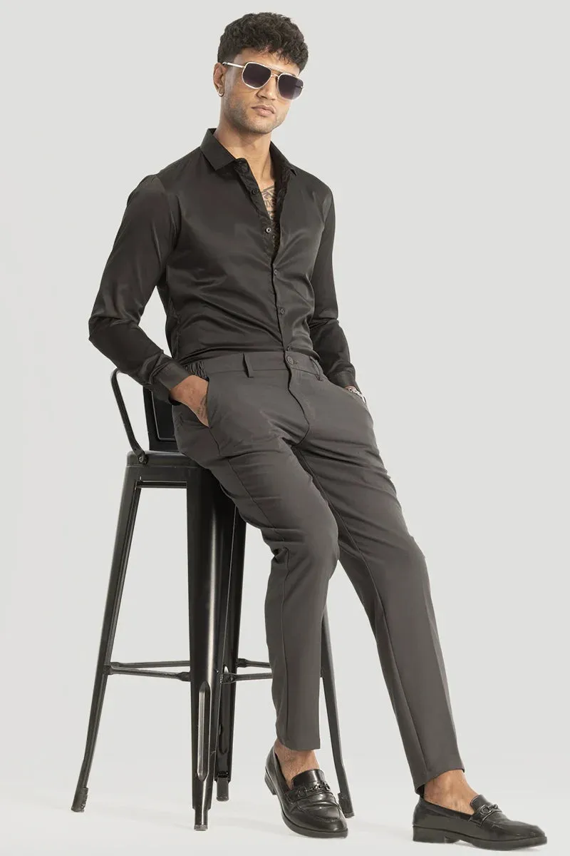 Black Slim Fit Stretch Shirt