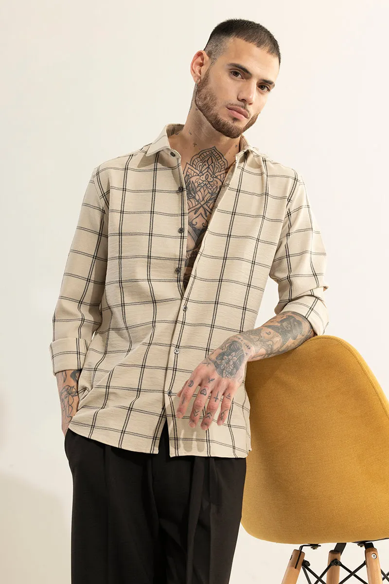 Blockade Checks Beige Shirt