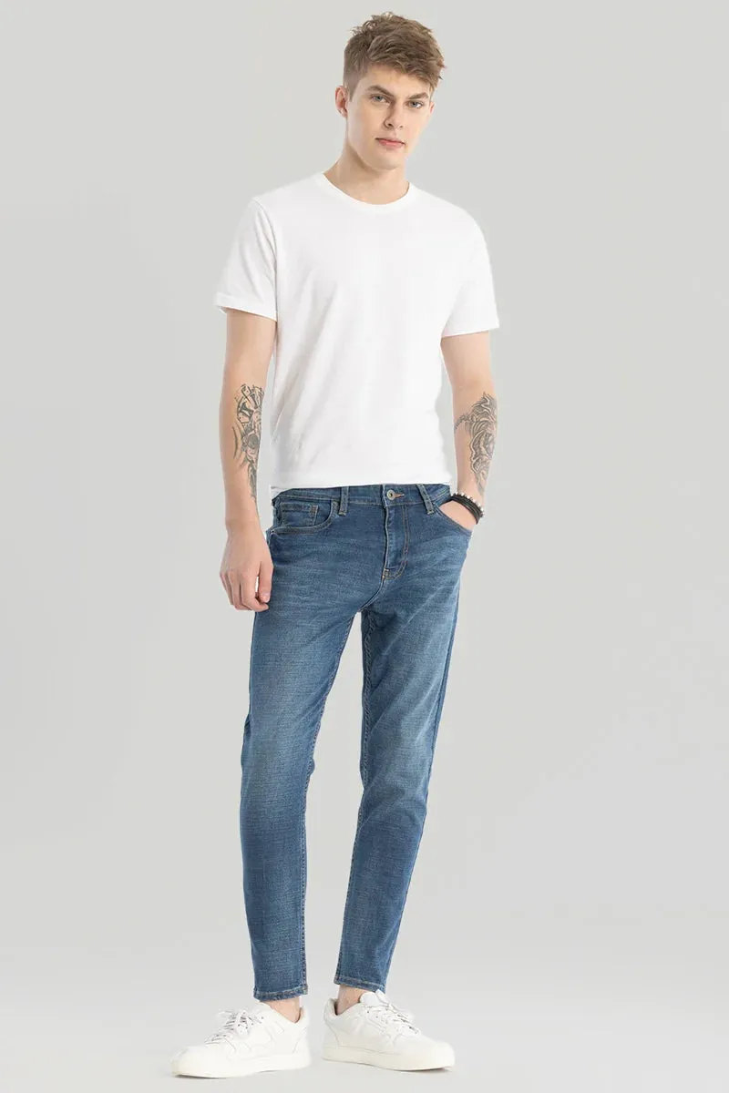 Blue Plain Skinny Fit Jeans