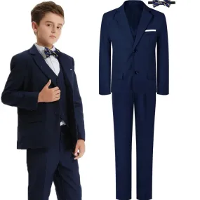 Boy 7-12Y Blue Wedding Formal Gentleman 3pc Sets